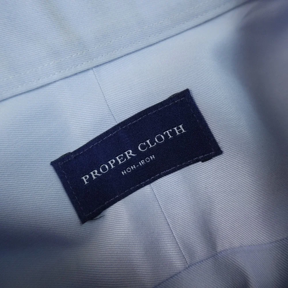 Proper Cloth Shirt Mens XL Blue Button Up Long Sleeve Dress Preppy Casual Top
